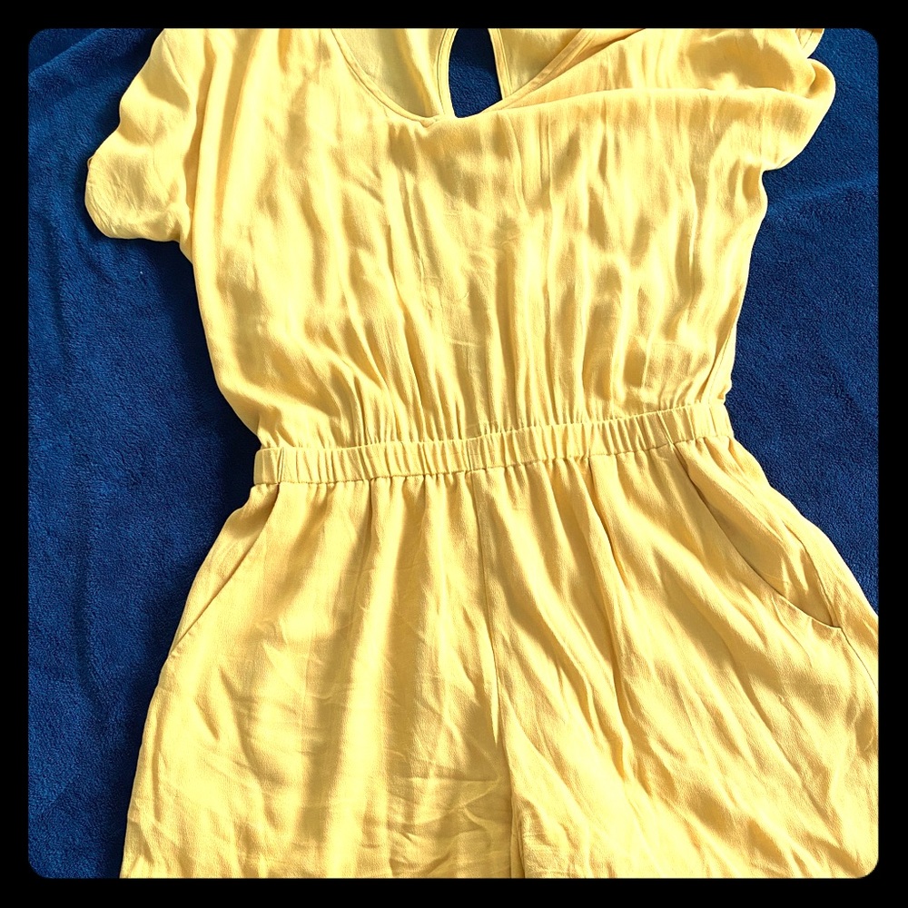 Forever 21 yellow romper, shorts